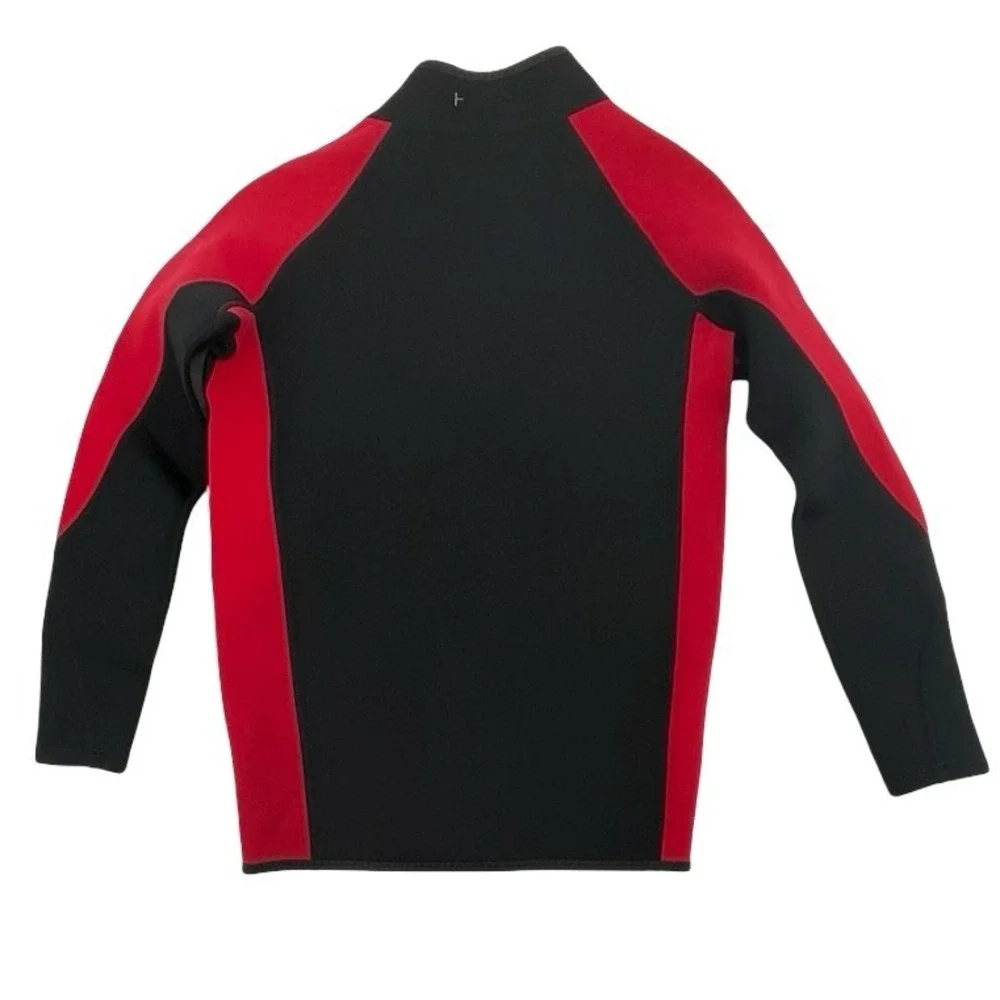 Realon Men's Wetsuit Jacket Full Zip Black Red Neoprene Small